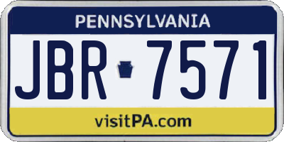 PA license plate JBR7571