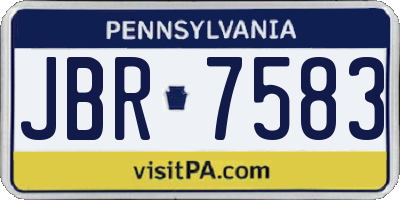 PA license plate JBR7583