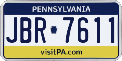 PA license plate JBR7611