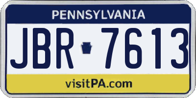 PA license plate JBR7613
