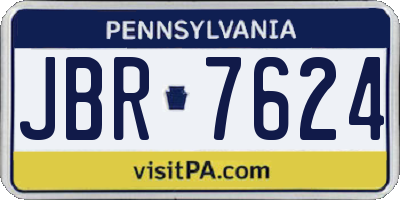 PA license plate JBR7624
