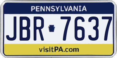 PA license plate JBR7637