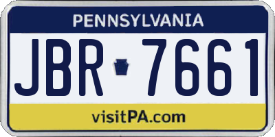 PA license plate JBR7661