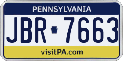 PA license plate JBR7663