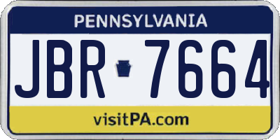 PA license plate JBR7664