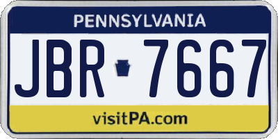 PA license plate JBR7667