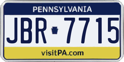 PA license plate JBR7715