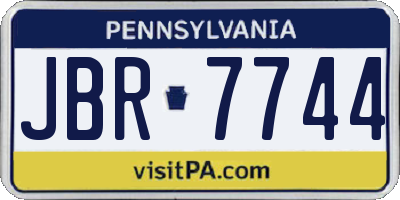 PA license plate JBR7744