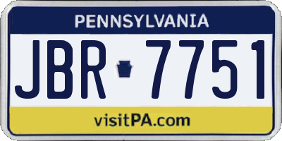PA license plate JBR7751