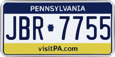 PA license plate JBR7755