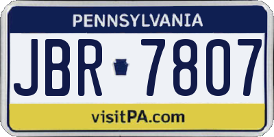 PA license plate JBR7807