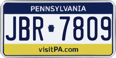 PA license plate JBR7809