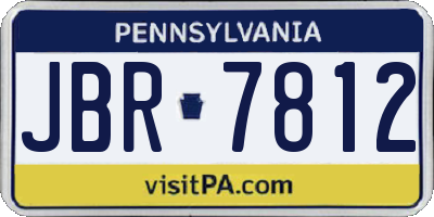 PA license plate JBR7812
