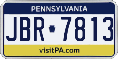PA license plate JBR7813