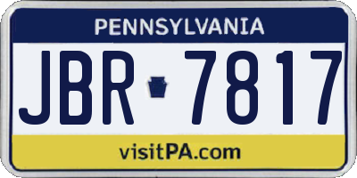 PA license plate JBR7817