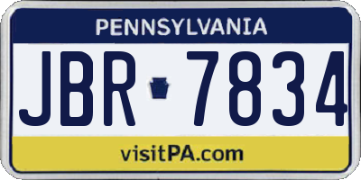 PA license plate JBR7834