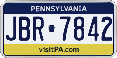 PA license plate JBR7842