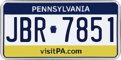 PA license plate JBR7851