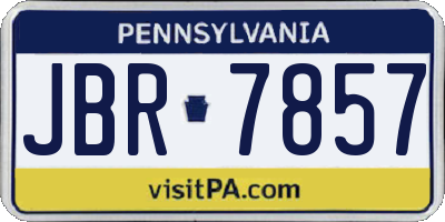 PA license plate JBR7857
