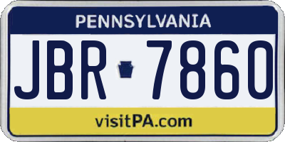 PA license plate JBR7860