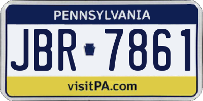 PA license plate JBR7861