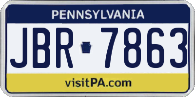 PA license plate JBR7863