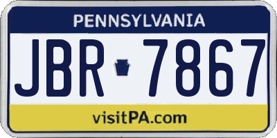 PA license plate JBR7867
