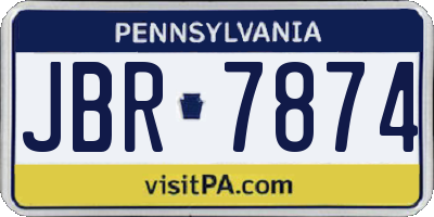 PA license plate JBR7874
