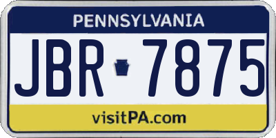 PA license plate JBR7875