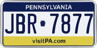 PA license plate JBR7877