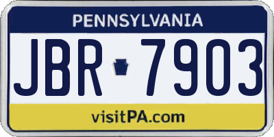 PA license plate JBR7903