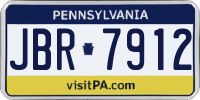 PA license plate JBR7912