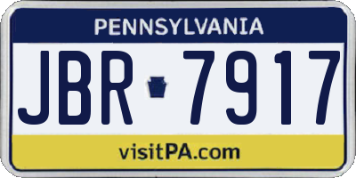 PA license plate JBR7917