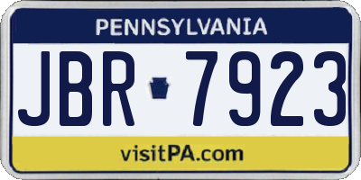 PA license plate JBR7923
