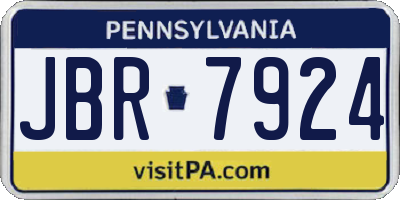 PA license plate JBR7924
