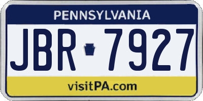 PA license plate JBR7927