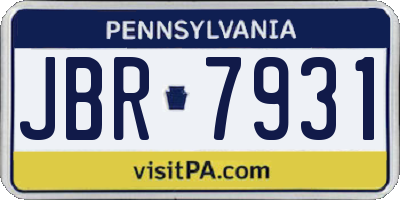 PA license plate JBR7931