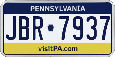 PA license plate JBR7937