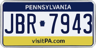 PA license plate JBR7943