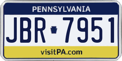 PA license plate JBR7951