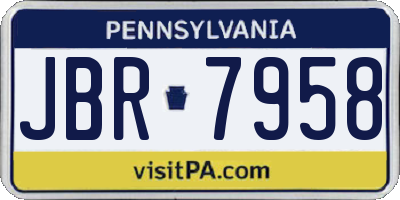 PA license plate JBR7958