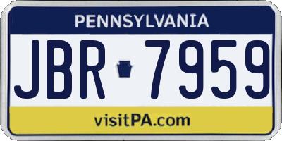 PA license plate JBR7959