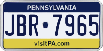 PA license plate JBR7965