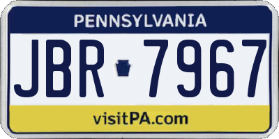 PA license plate JBR7967
