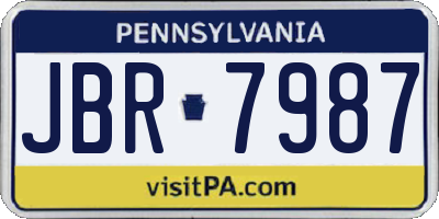 PA license plate JBR7987