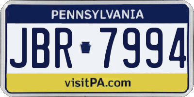 PA license plate JBR7994