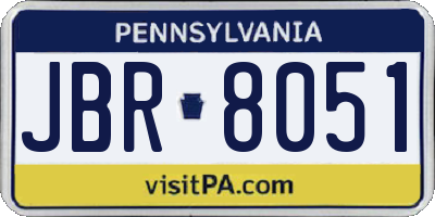 PA license plate JBR8051