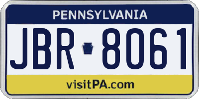 PA license plate JBR8061