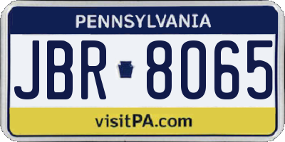 PA license plate JBR8065