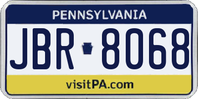 PA license plate JBR8068